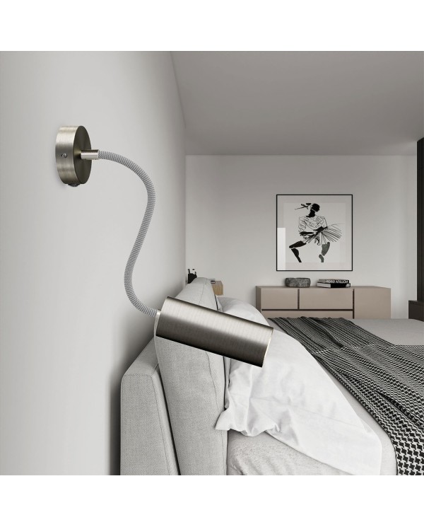 Fermaluce Flex 30 Lamp with mini rose, switch and spotlight with Tub-E14 lampshade