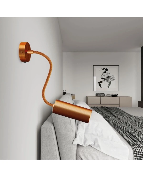 Fermaluce Flex 30 Lamp with mini rose, switch and spotlight with Tub-E14 lampshade