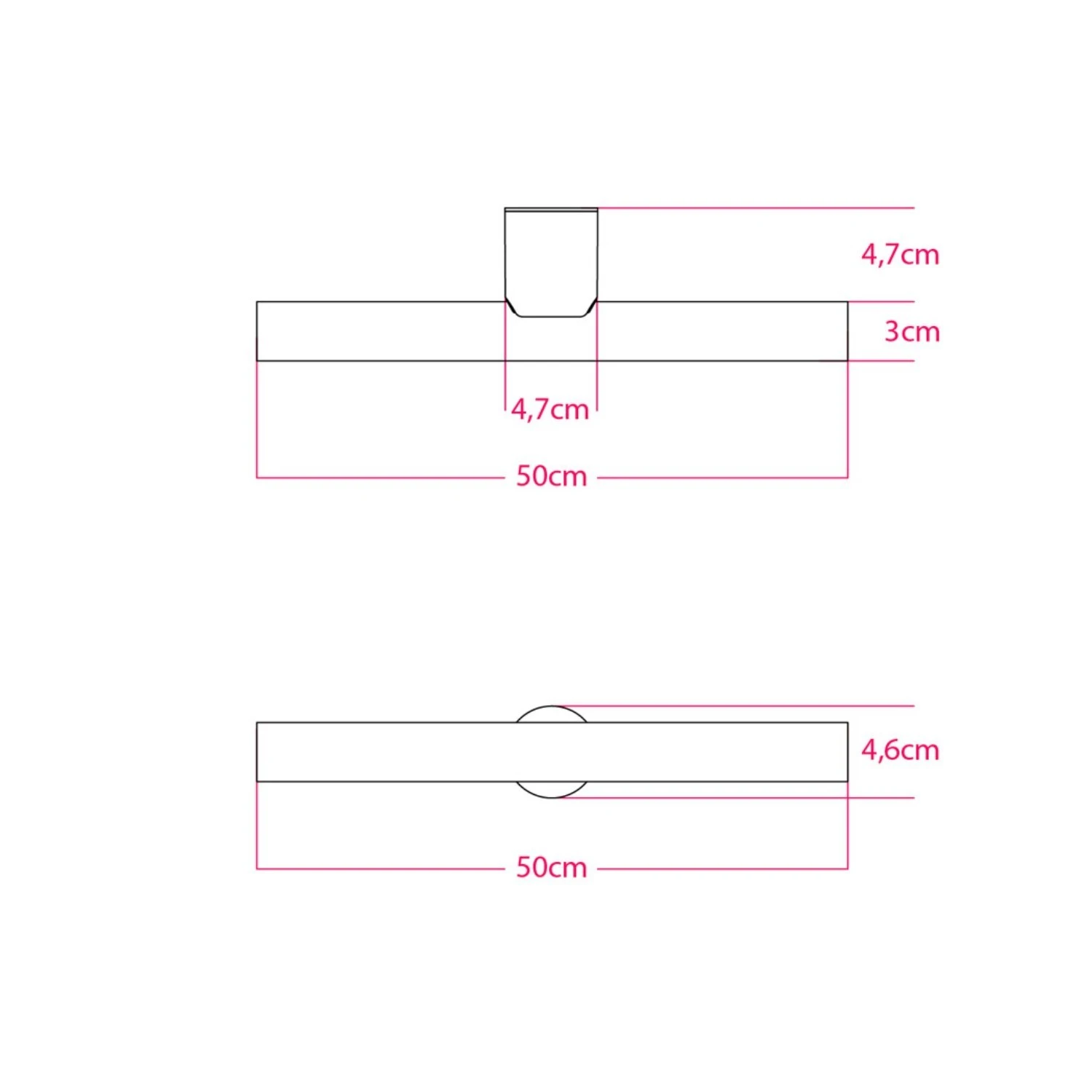 Esse14 wall or ceiling lamp for linear LED bulb S14d - Waterproof IP44