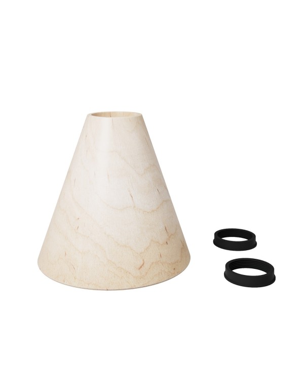 Wooden cone lampshade