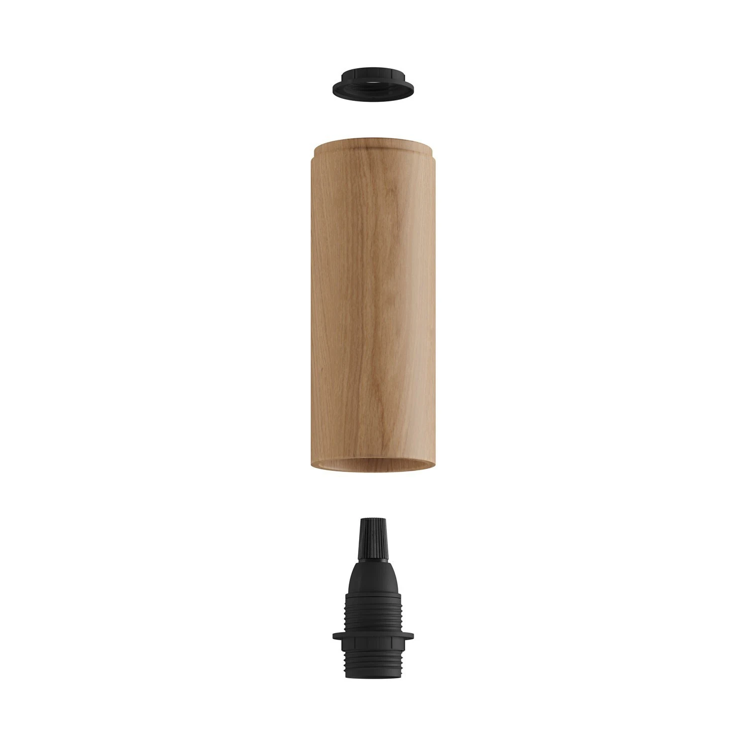 Tub-E14, wooden tube for spotlight with E14 double ring lamp holder