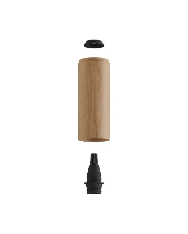 Tub-E14, wooden tube for spotlight with E14 double ring lamp holder