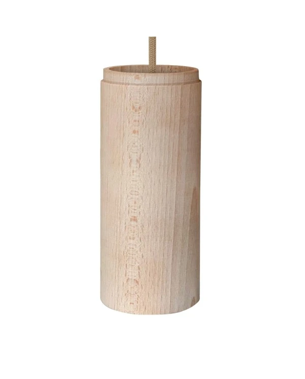 Tub-E27, wooden lampshade for spotlight lamp with double ring E27 socket