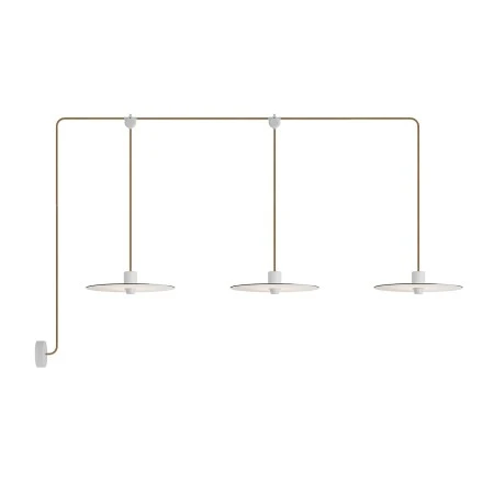 E-Snake EIVA Outdoor lamp IP65 with 3 lights with rose and lampshades - White