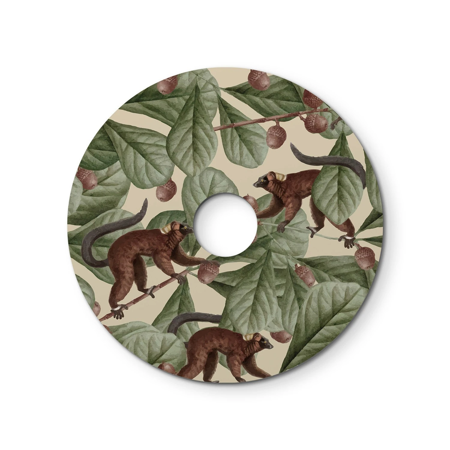 Ellepì mini flat lampshade with jungle animals 'Wildlife Whispers', 24 cm diameter - Made in Italy