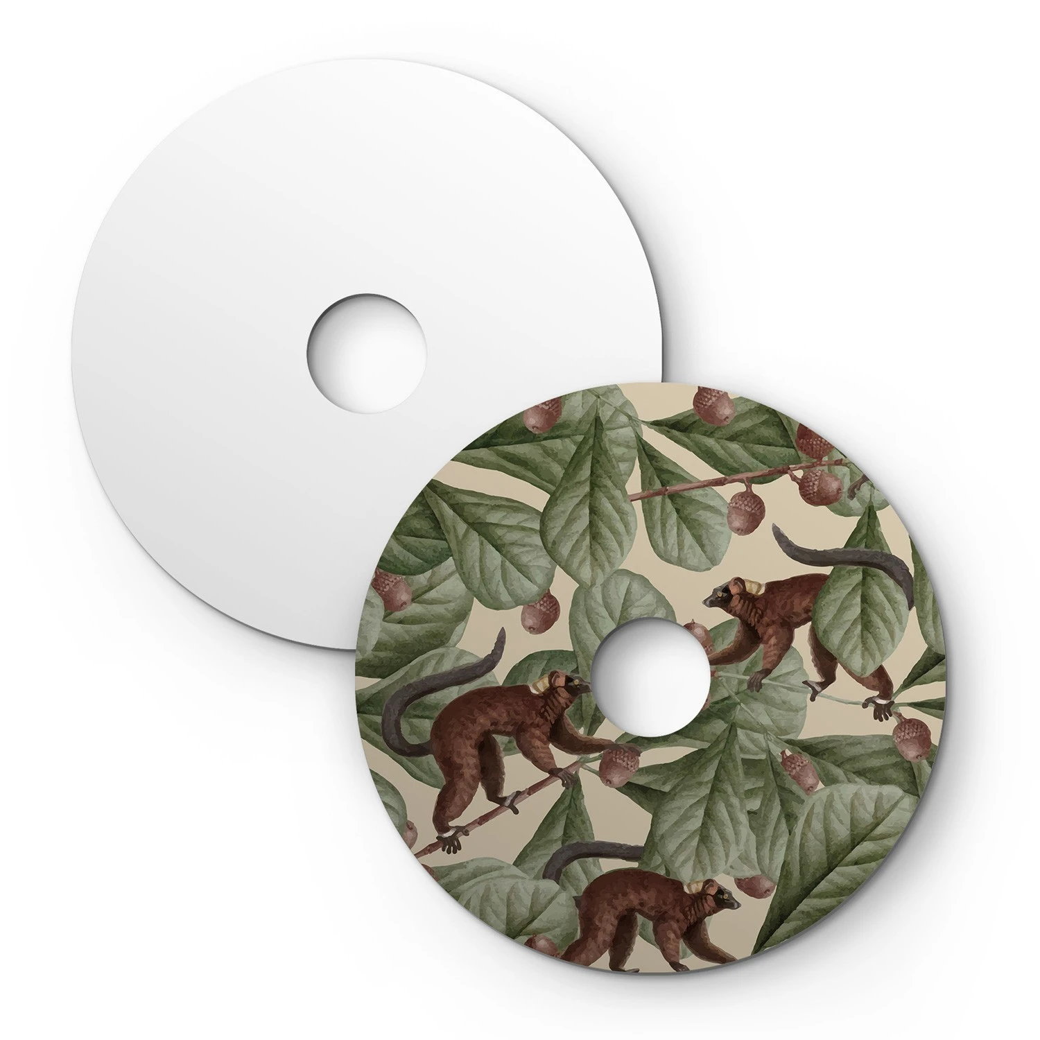 Ellepì mini flat lampshade with jungle animals 'Wildlife Whispers', 24 cm diameter - Made in Italy