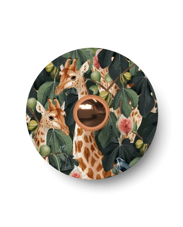 Ellepì mini flat lampshade with jungle animals 'Wildlife Whispers', 24 cm diameter - Made in Italy