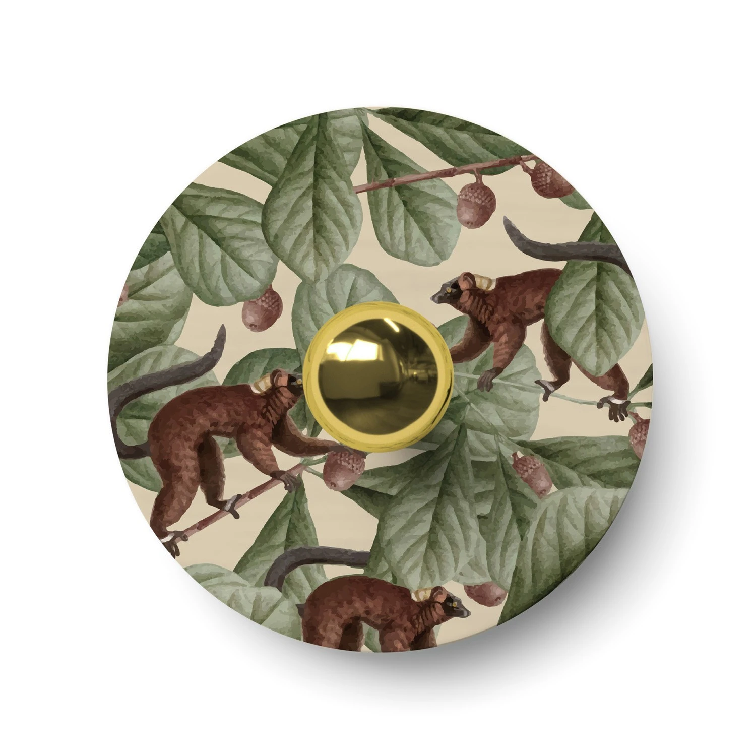 Ellepì mini flat lampshade with jungle animals 'Wildlife Whispers', 24 cm diameter - Made in Italy