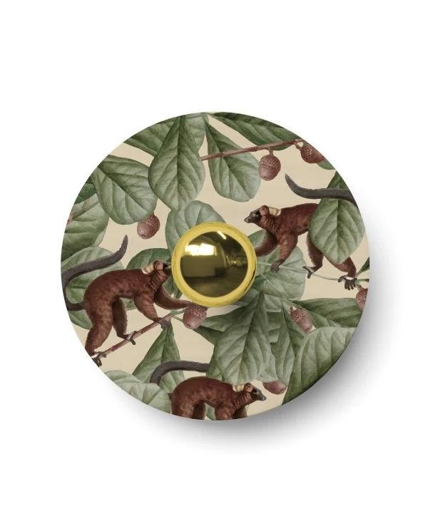 Ellepì mini flat lampshade with jungle animals 'Wildlife Whispers', 24 cm diameter - Made in Italy