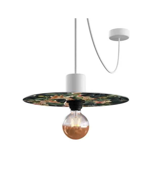 Ellepì mini flat lampshade with jungle animals 'Wildlife Whispers', 24 cm diameter - Made in Italy