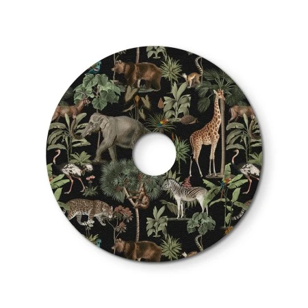 Ellepì mini flat lampshade with jungle animals 'Wildlife Whispers', 24 cm diameter - Made in Italy