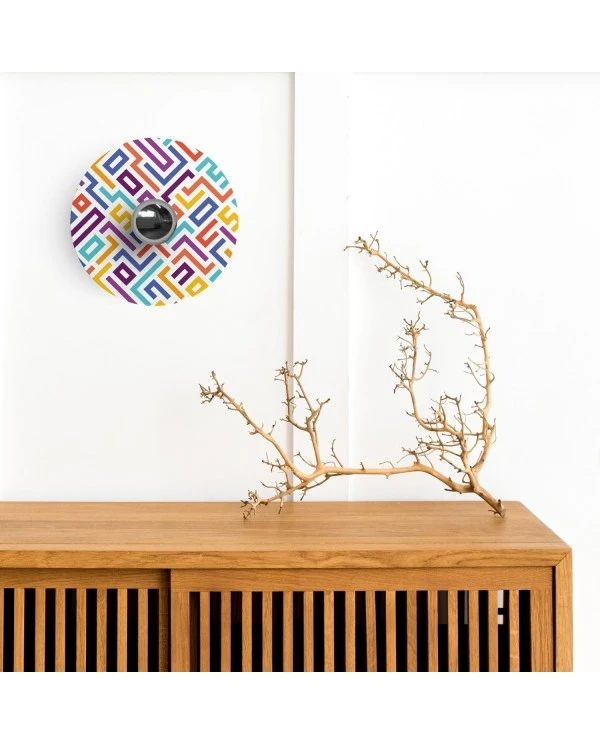 Ellepì mini flat lampshade with geometric designs 'Kaleidoscope', 24 cm diameter - Made in Italy