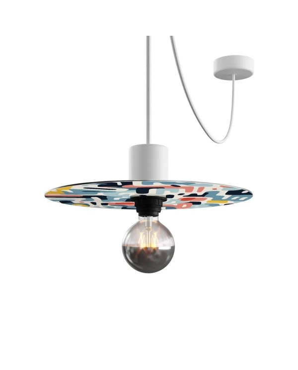 Ellepì mini flat lampshade with geometric designs 'Kaleidoscope', 24 cm diameter - Made in Italy