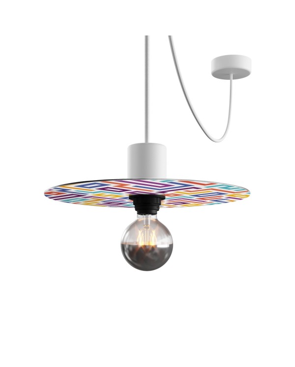Ellepì mini flat lampshade with geometric designs 'Kaleidoscope', 24 cm diameter - Made in Italy