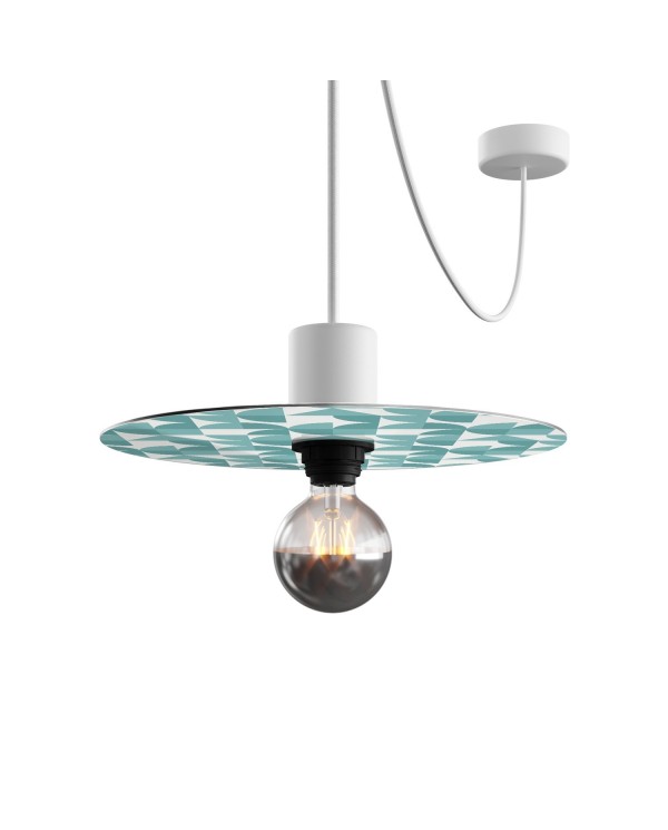 Ellepì mini flat lampshade with geometric designs 'Kaleidoscope', 24 cm diameter - Made in Italy
