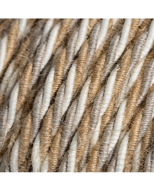 Electric Cable covered with twisted Jute, Cotton and Natural Linen - Country TN07