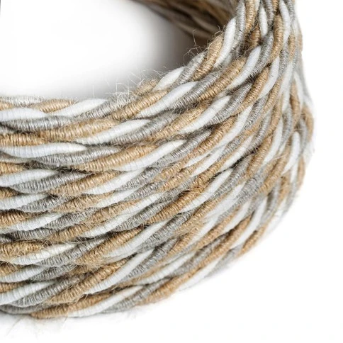 Electric Cable covered with twisted Jute, Cotton and Natural Linen - Country TN07