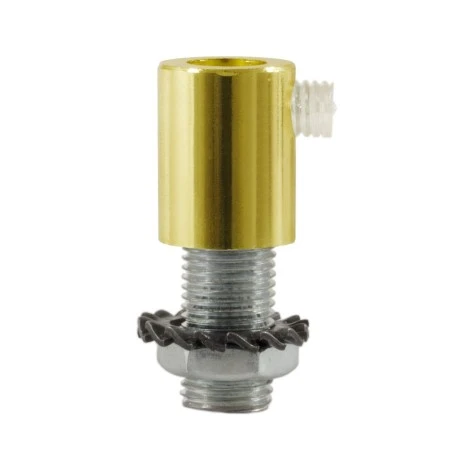 Cylindrical metal cable clamp complete with rod, nut and washer - 2 pieces - Brass