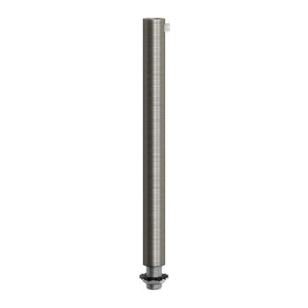 Cylindrical metal cable clamp, length 15 cm, complete with rod, nut and washer - Brushed titanium