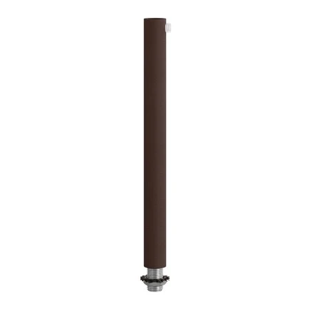 Cylindrical metal cable clamp, length 15 cm, complete with rod, nut and washer - Painted dark rust