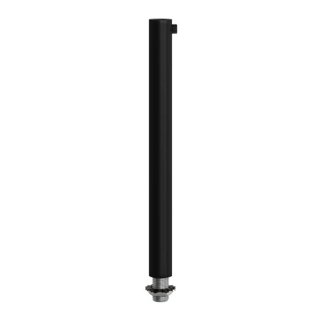 Cylindrical metal cable clamp, length 15 cm, complete with rod, nut and washer - Black