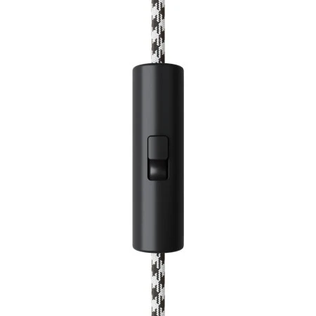 Rewireable cylindrical single pole cord-operated switch with earth terminal - Black