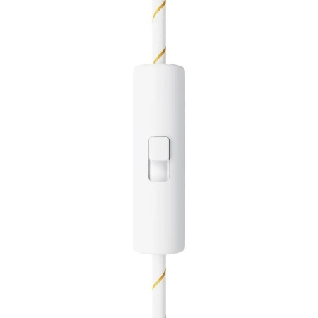 Rewireable cylindrical single pole cord-operated switch with earth terminal - White