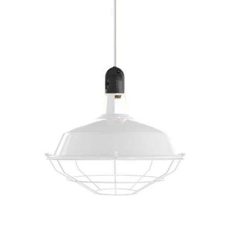 Lampshade Harbour with metal cage - White