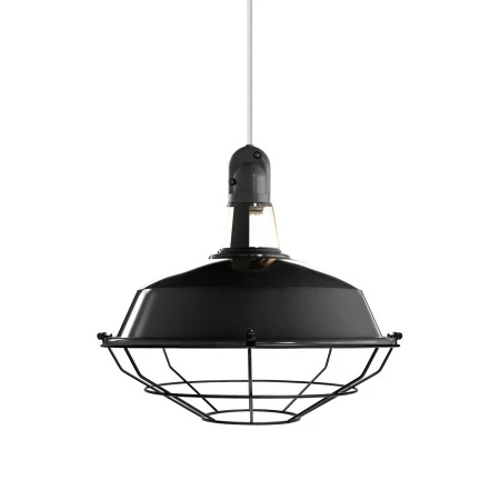 Lampshade Harbour with metal cage - Black