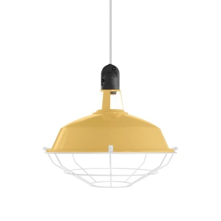 Lampshade Harbour with metal cage - Yellow mustard