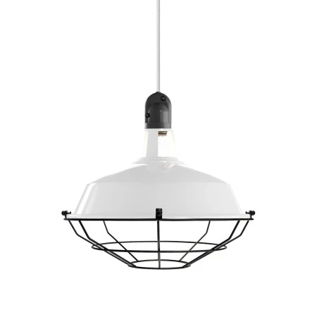 Lampshade Harbour with metal cage - White - Black