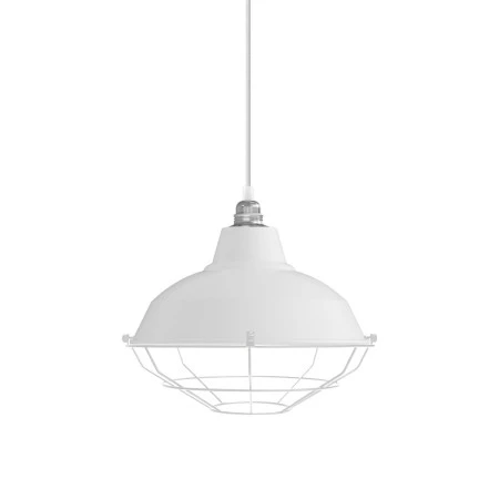 Lampshade Bistrot with metal cage - White