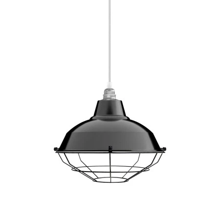 Lampshade Bistrot with metal cage - Black