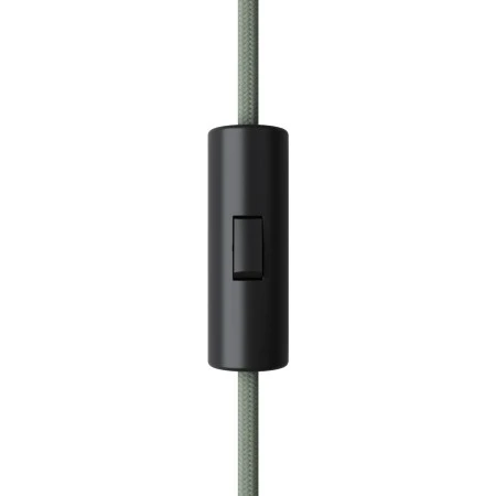 Rewireable cylindrical single pole rocker switch with earth terminal - Black