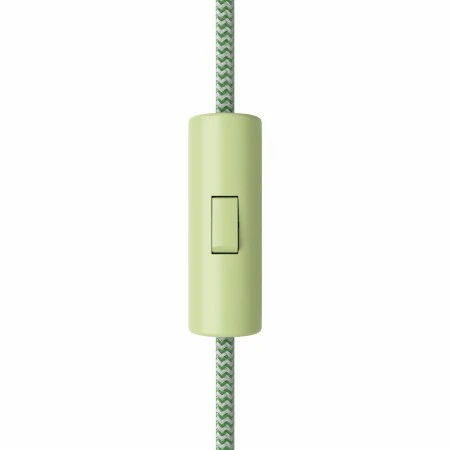 Rewireable cylindrical single pole rocker switch with earth terminal - Soft Green