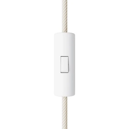 Rewireable cylindrical single pole rocker switch with earth terminal - White