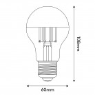 LED Silver Half Sphere Drop Light Bulb A60 7W 650Lm E27 2700K Dimmable - A02
