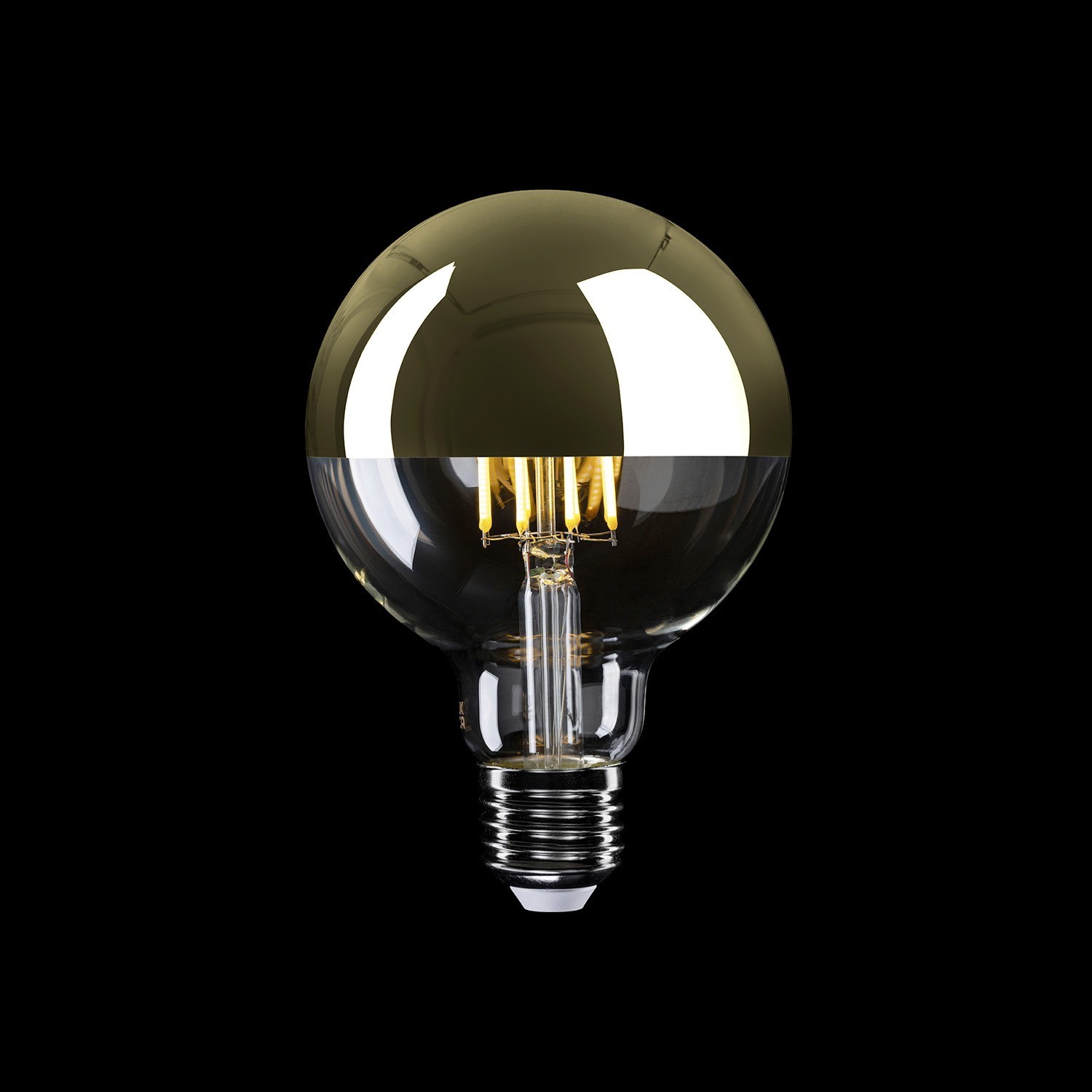 LED Gold Half Sphere Globe Light Bulb G95 7W 650Lm E27 2700K Dimmable - A14