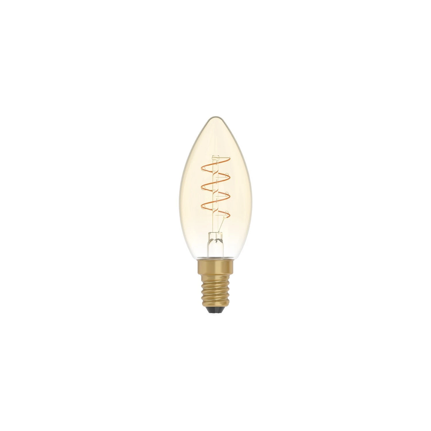 LED Golden Light Bulb Carbon Line Curved Spiral Filament Candle C35 2,5W 136Lm E14 1800K Dimmable - C01