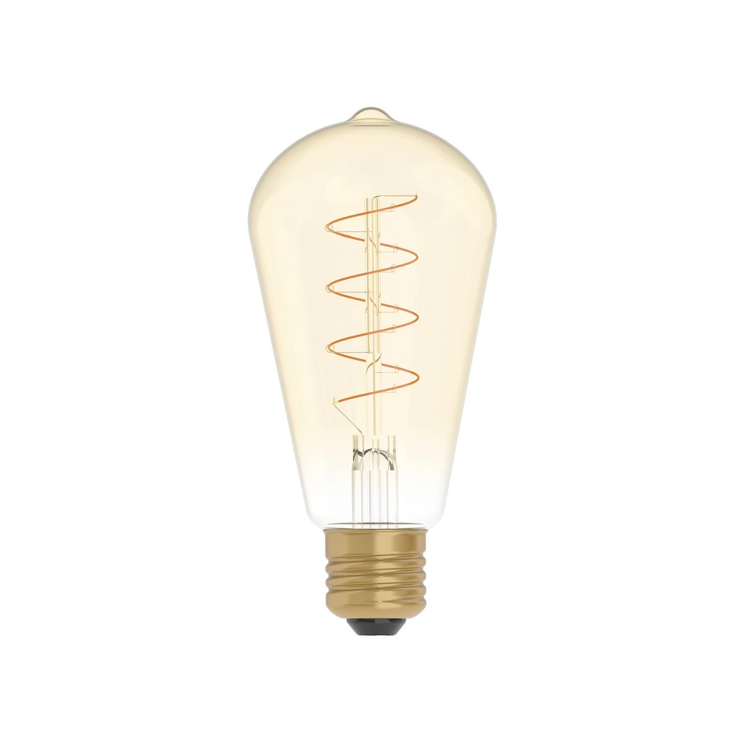 LED Golden Light Bulb Carbon Line Curved Spiral Filament Edison ST64 4W 250Lm E27 1800K Dimmable - C04