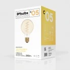 LED Golden Light Bulb Carbon Line Curved Spiral Filament Globe G80 4W 250Lm E27 1800K Dimmable - C05