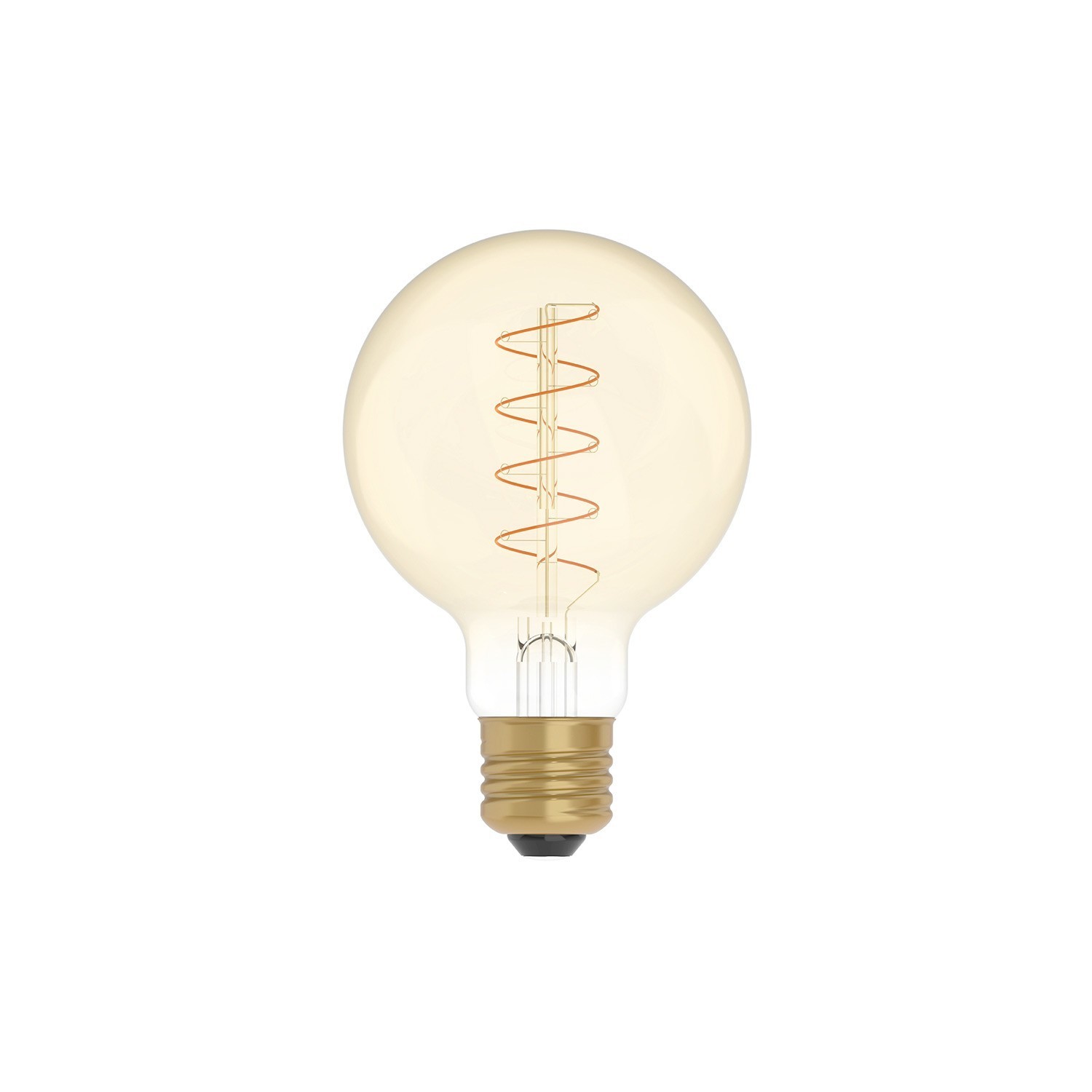 LED Golden Light Bulb Carbon Line Curved Spiral Filament Globe G80 4W 250Lm E27 1800K Dimmable - C05