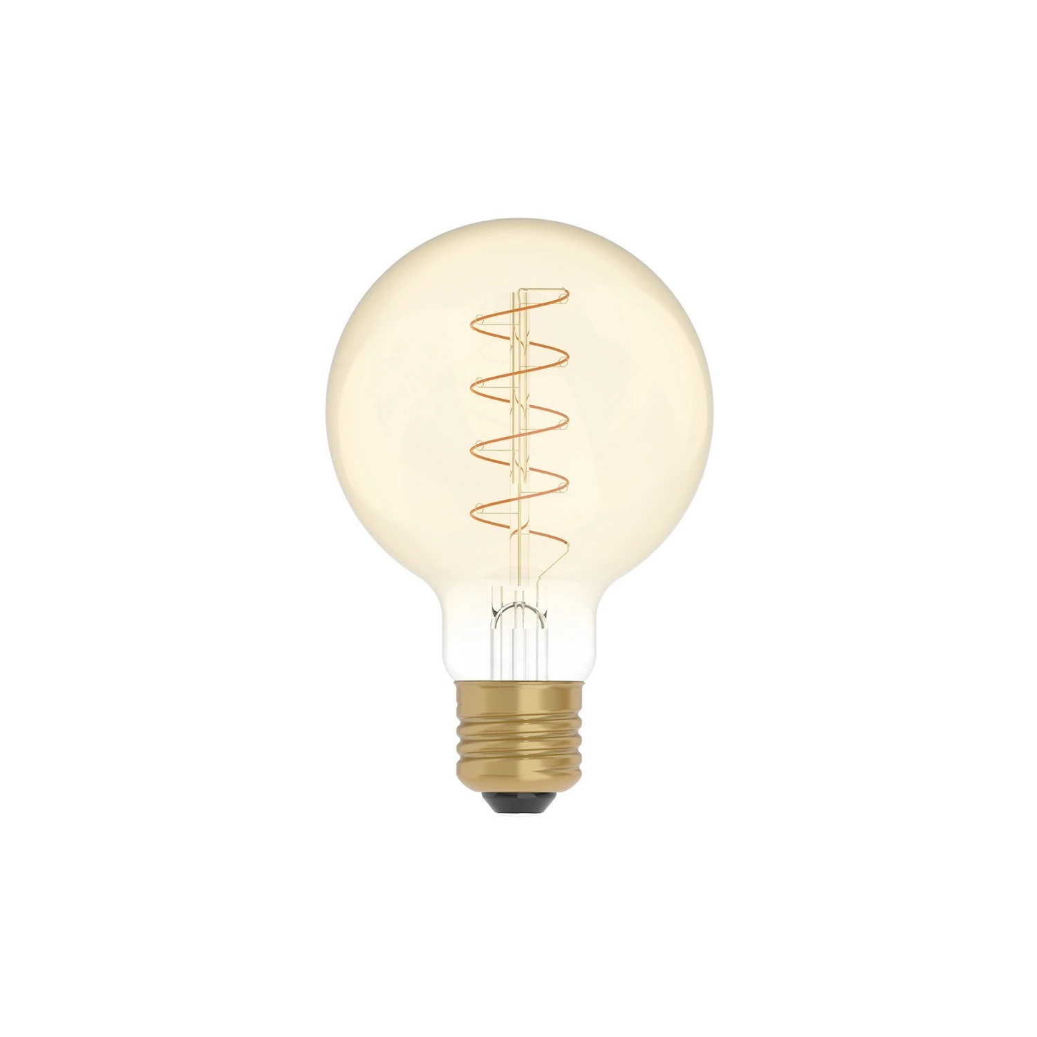 LED Golden Light Bulb Carbon Line Curved Spiral Filament Globe G80 4W 250Lm E27 1800K Dimmable - C05