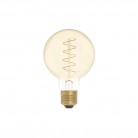 LED Golden Light Bulb Carbon Line Curved Spiral Filament Globe G80 4W 250Lm E27 1800K Dimmable - C05
