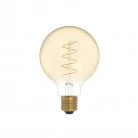 LED Golden Light Bulb Carbon Line Curved Spiral Filament Globe G95 4W 250Lm E27 1800K Dimmable - C06