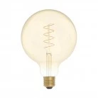 LED Golden Light Bulb Carbon Line Curved Spiral Filament Globe G125 4W 250Lm E27 1800K Dimmable - C07
