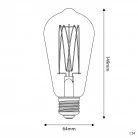 LED Golden Light Bulb Carbon Line Filament Cage Edison ST64 7W 640Lm E27 2700K Dimmable - C54