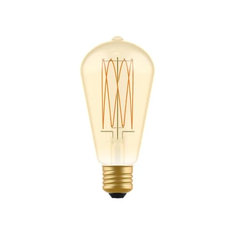 LED Golden Light Bulb Carbon Line Filament Cage Edison ST64 7W 640Lm E27 2700K Dimmable - C54