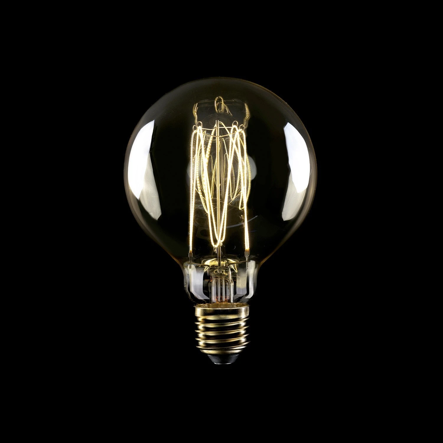 LED Golden Light Bulb Carbon Line Filament Cage Globe G95 7W 640Lm E27 2700K Dimmable - C55