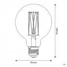 LED Golden Light Bulb Carbon Line Filament Cage Globe G95 7W 640Lm E27 2700K Dimmable - C55